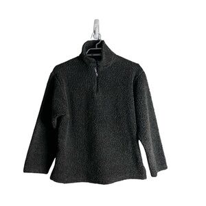 Cherokee Women's Gray Sherpa Fleece 1/4 Zip Pullover